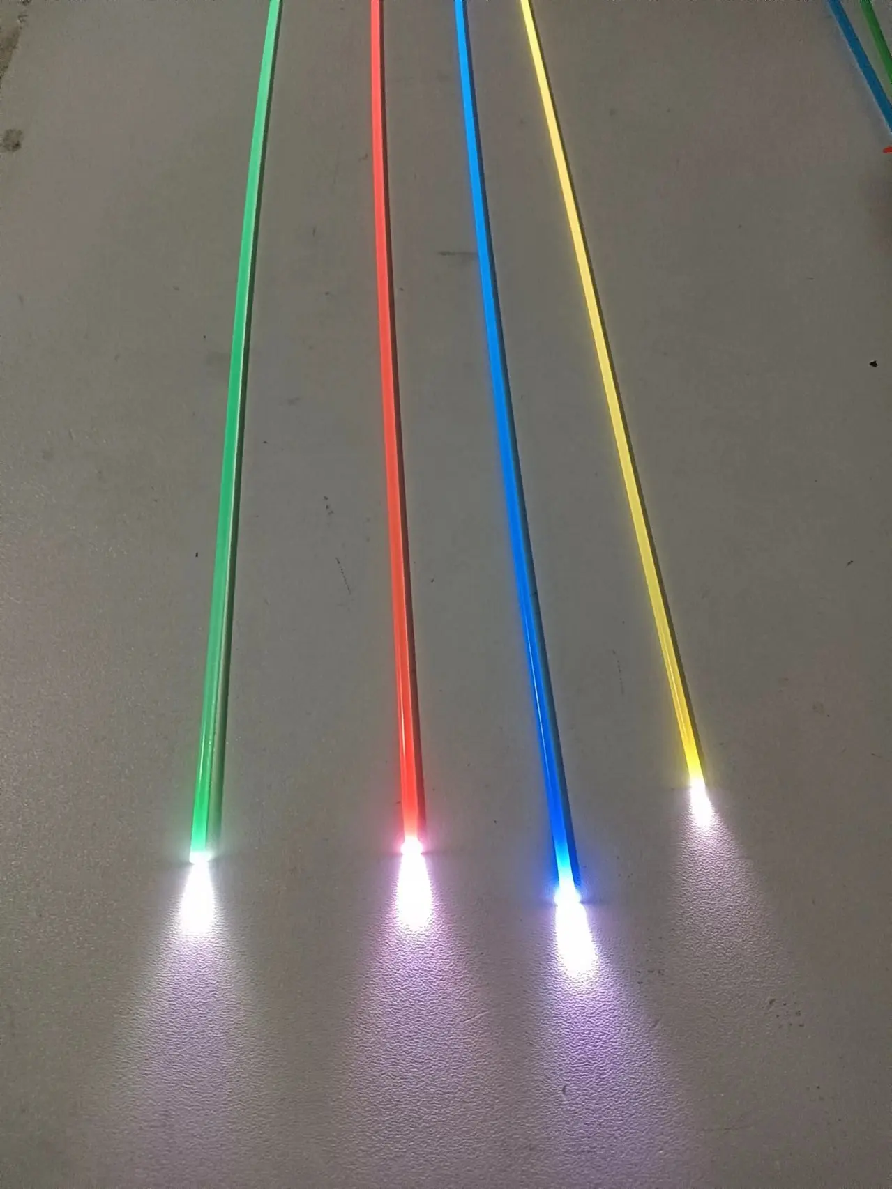 2.5mm Colored pmma cable roll  Red blue yellow orange green PMMA end glow fiber optic for LED optical fiber lights & lighting