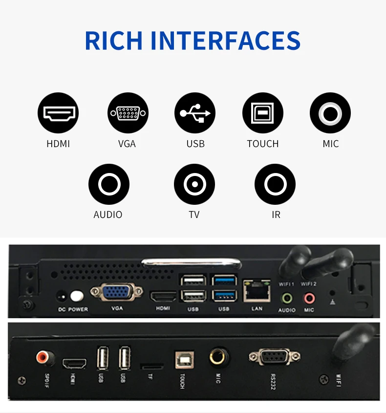 65 lcd 4k sensitive panel display pantalla uhd tactil smart digital meeting use multitouch touch screen interactive whiteboard