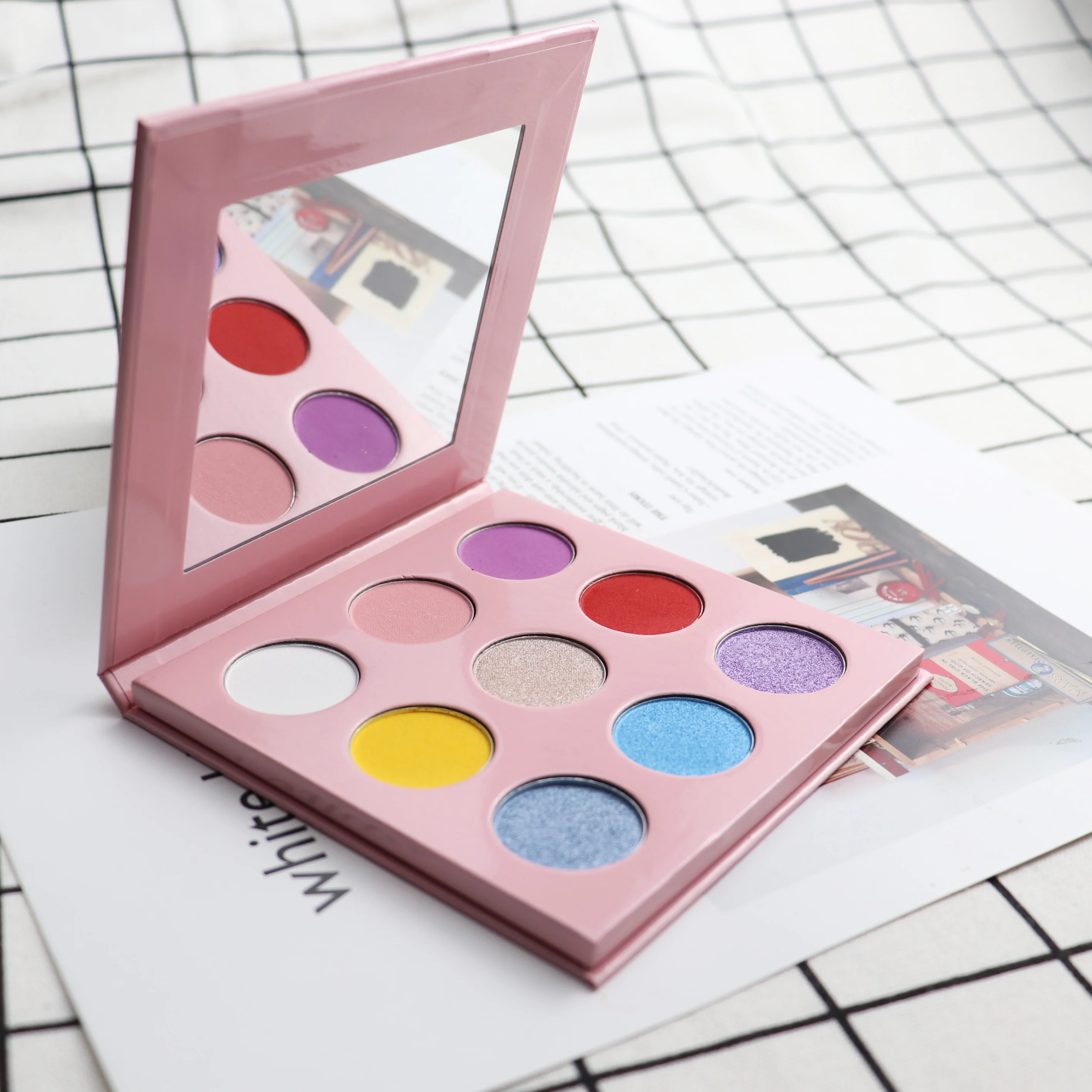 Wholesale Custom Private Label Eyeshadow Palette Packaging Matte Colorful Dry Eye Shadow Glitter Waterproof Powder DIY Makeup