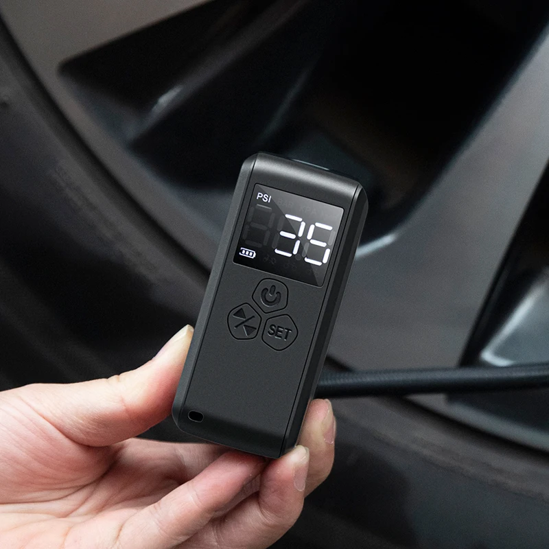 Small rechargeable wireless electric smart portable air compressor car ball bicycle air pump