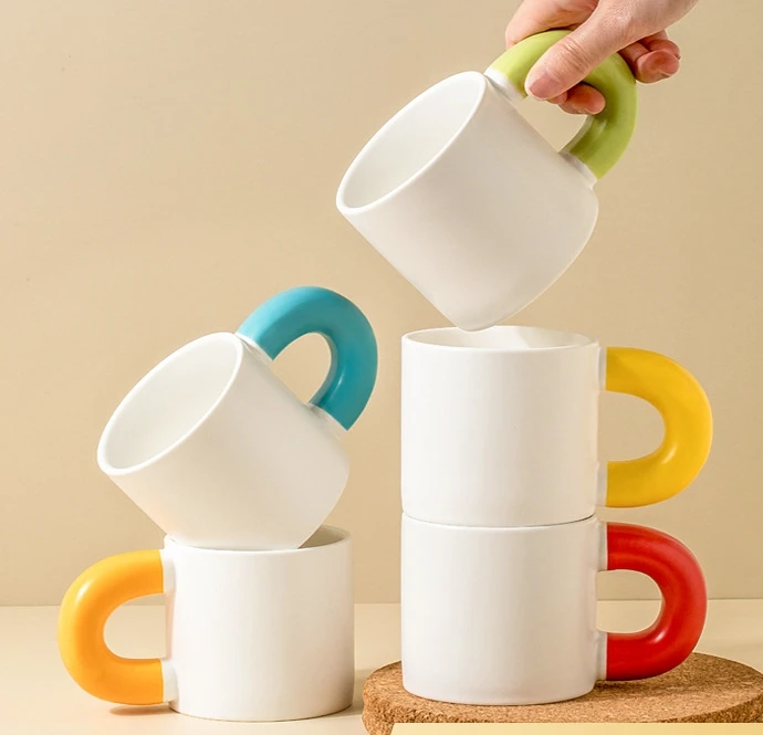 Factory Supply Cheap 12 OZ Matte Porcelain Tea Water Big Belly Cup Custom Logo Lager Capacity Ceramic Coffee Mug For Gift