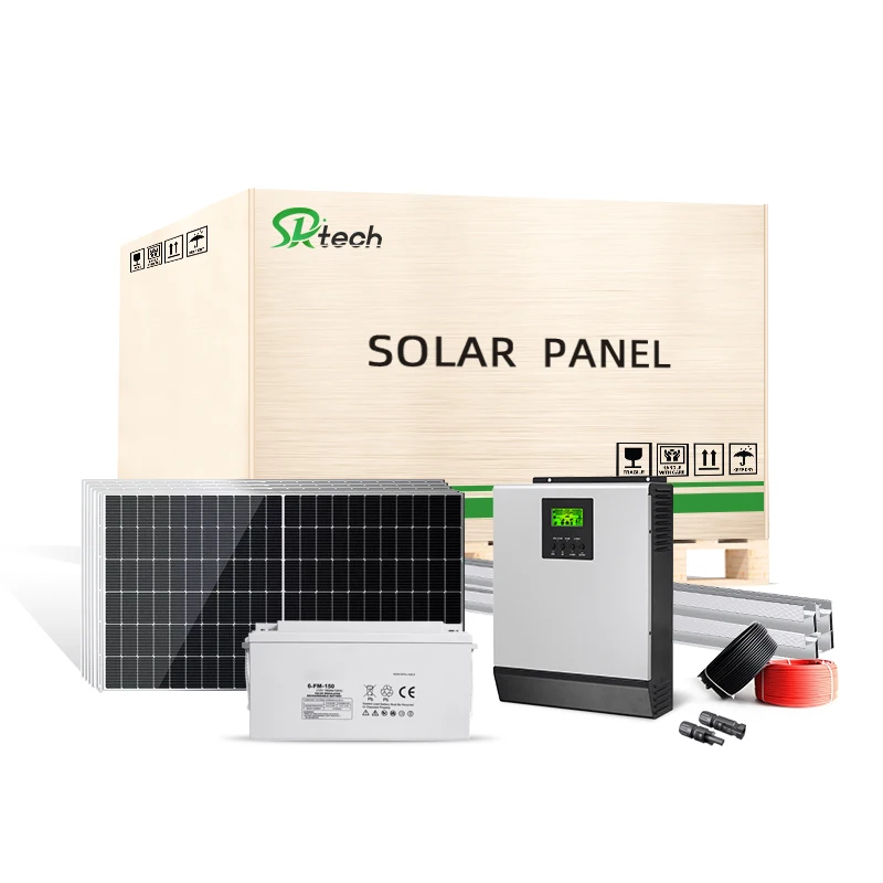 Complete Set Solar Energy power storage System 5000W 3KW 6KW 8KW 10KW hybrid solar panel electric power generation kit