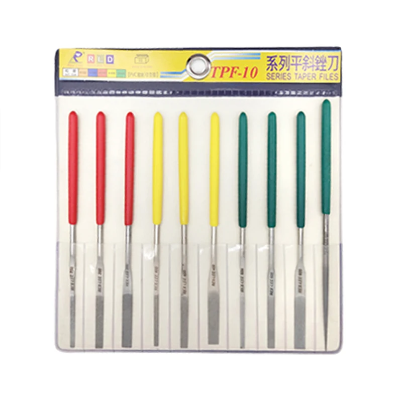 FPT-12 TPF-10 Precision Diamond File Set with Rubber Handle - Perfect for Mold and Metal Polishing Spark Pattern Removal