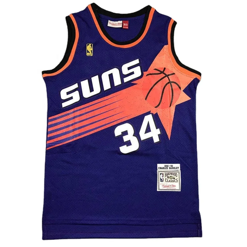 
Male 34 charles barkley basketball jerseys sewn black purple clothes basketball wear jersey custom raptors shorts 