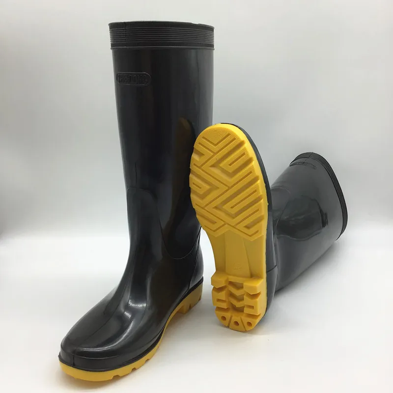 Wholesale very cheap oil acid resistant anti slip waterproof safety PVC rain boots for work