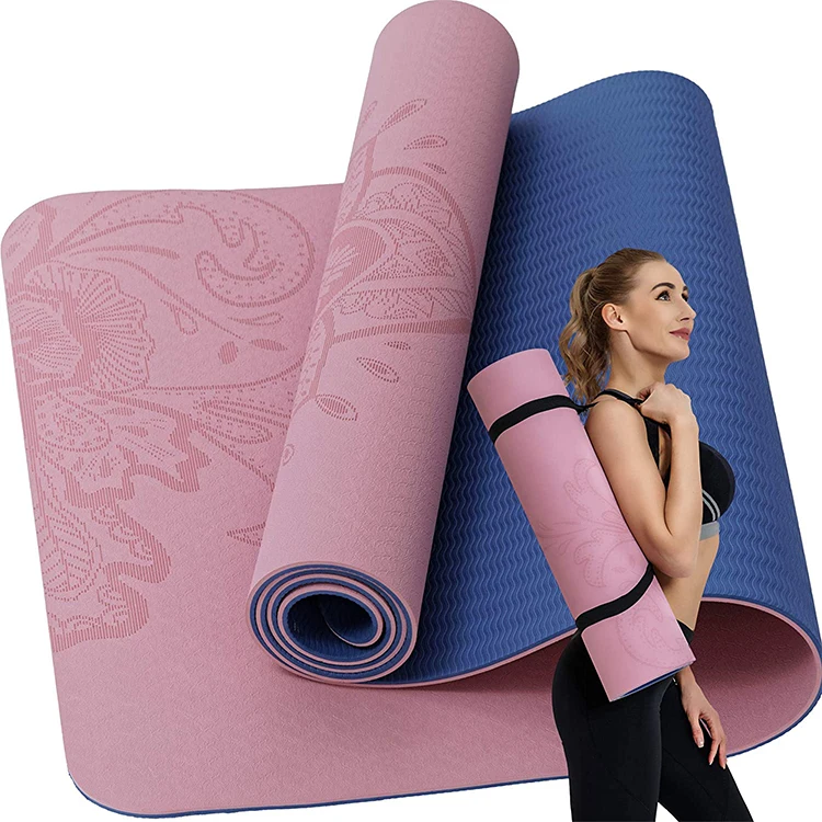 Cheap Price Wholesale 6mm Thick Double Color Non Slip Exercise Eco Friendly TPE Yoga Mat