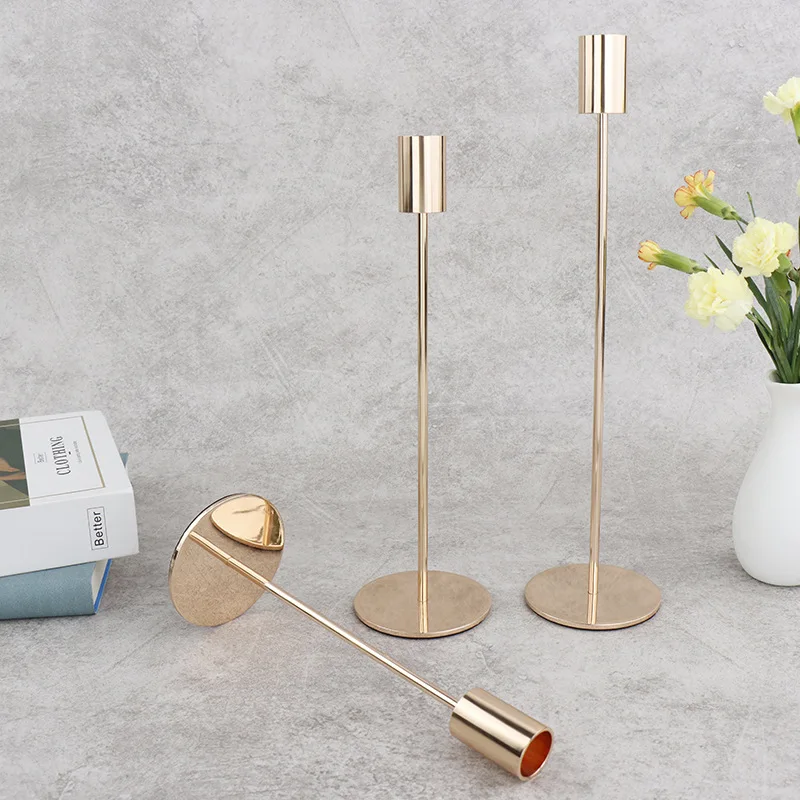 Home Wedding Decoration Metal long candle holder Luxury wedding Tapered Candlestick Holders black candle stick holder