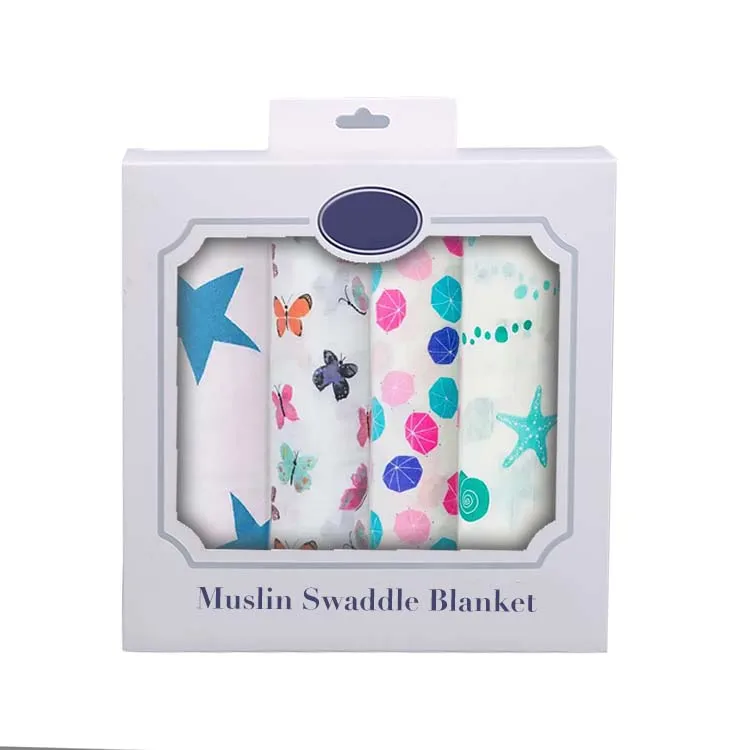 Manufacturer design bamboo muslin swaddle blankets 100% cotton organic breathable blanket for baby boys
