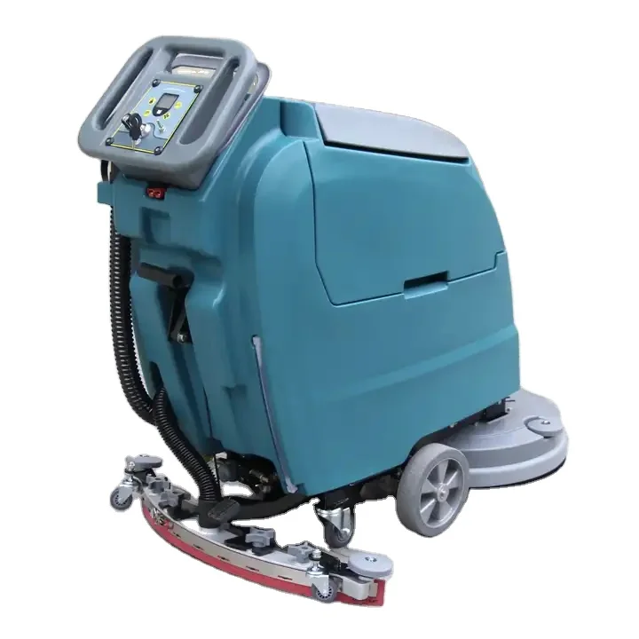 Electric 500W Brush Motor Industrial Cleaning Equipment Battery Charger Walk Behind Floor Scrubber For Warehouse