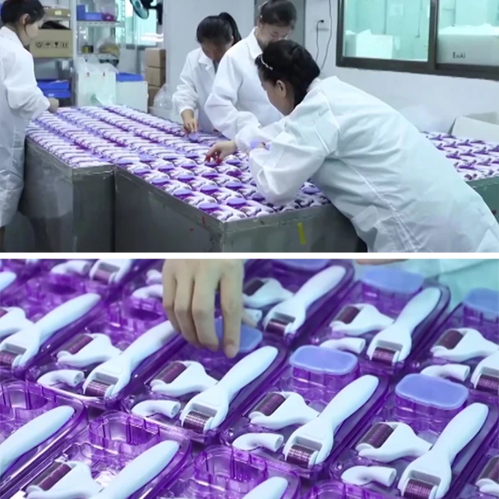 Custom logo dermal roller 0.5mm dermaroler 4in1 beard growth kit derma roller 4 in 1