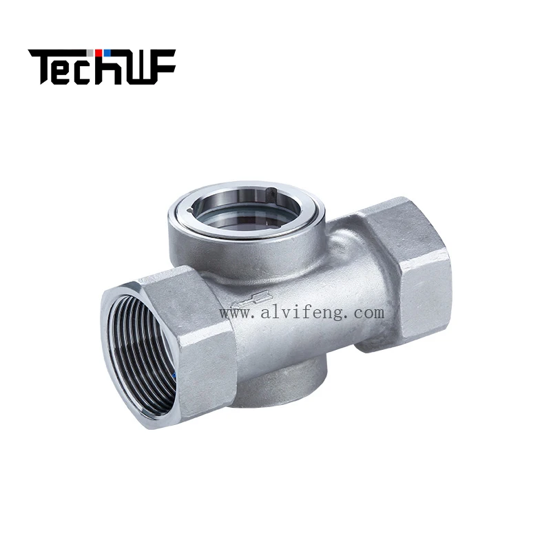 Flow Meter Impeller 1/2inch Visual Stainless Steel Liquid Gas Oil Sight Glass Flow Indicator Flowmeter