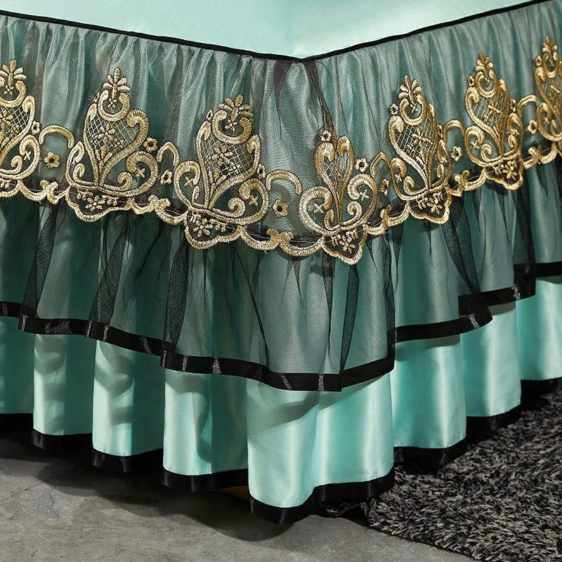 Elastic Belt Bed Skirt Set Home and Hotel Bed Skirt Covers Washable King Queen Dorm Single Bed skirt