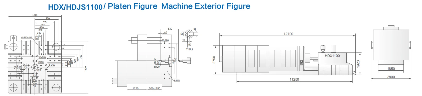 China Haida Hot sale 1100 ton  plastic chair bucket table injection moulding molding table injection machine 1000ton price