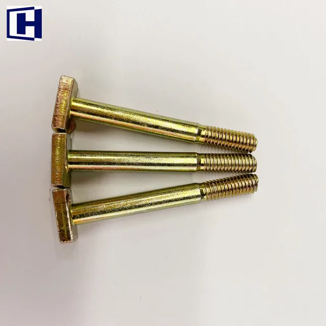 
Yellow zinc finish carbon steel T head bolts China manufacture 