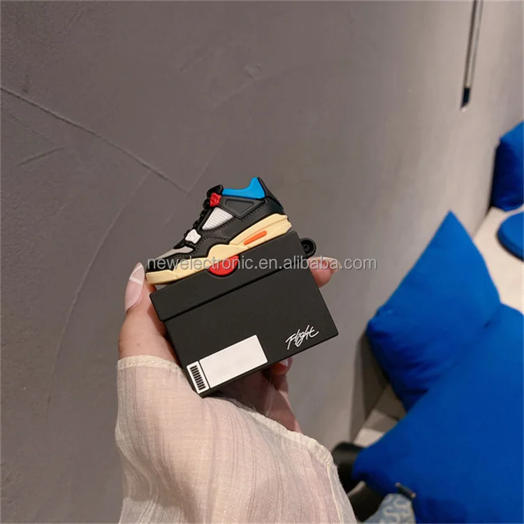 Hot Selling Fashion Silicone Shoe Box AJ Style Sneaker Case for Airpod Case For Airpods 1 2 Pro