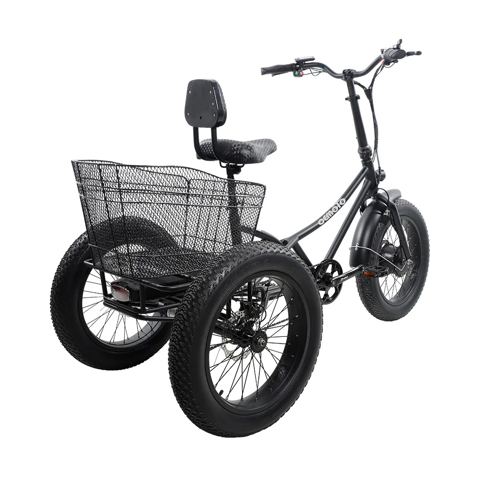 Новый мобильный полулежачий подвесной грузовой литиевый аккумулятор CEMOTO 20 дюймов Электрический трехколесный велосипед с толстыми шинами для ухода за пожилыми людьми