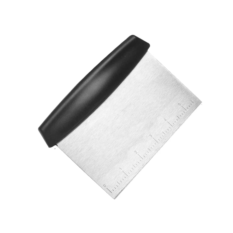 Stainless Steel Kitchen Baking Tool Dough Cutter Cake Pizza Pastry Scraper Chopper with Measuring Kitchen Gadgets for Vegetables