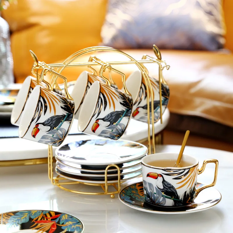 Creative Household Instagram European Style Flower Tea Afternoon Tea Ceramic Tea Set