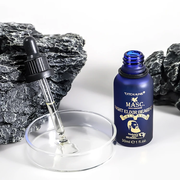 Professional Manufacturing 100% Natural Bread Growth Beard Oil Men With Gold Amber