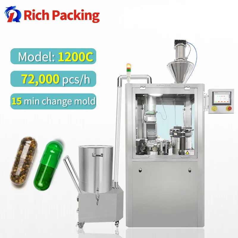 Njp 1200 Auto Fill Medicine Herbal Moringa Encapsulation Device Hard Gel Capsule filling Machine Price