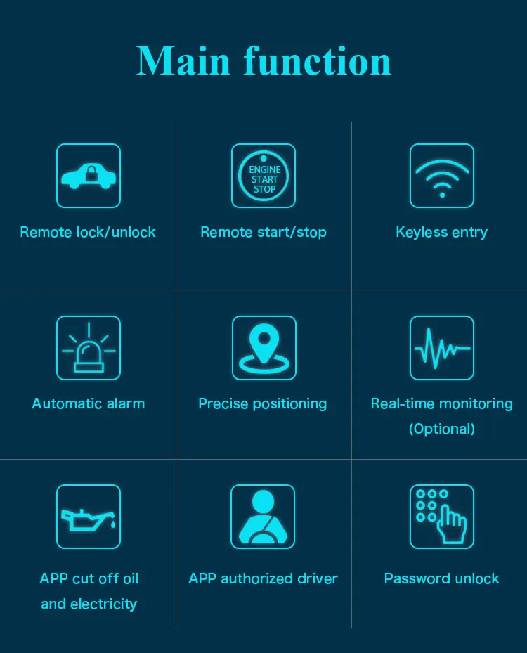 Drop Shipping KOL Auto Electronics Best Seller Remote Starter Engine Start Stop Keyless Entry 4g Gps App Start Car Alarms