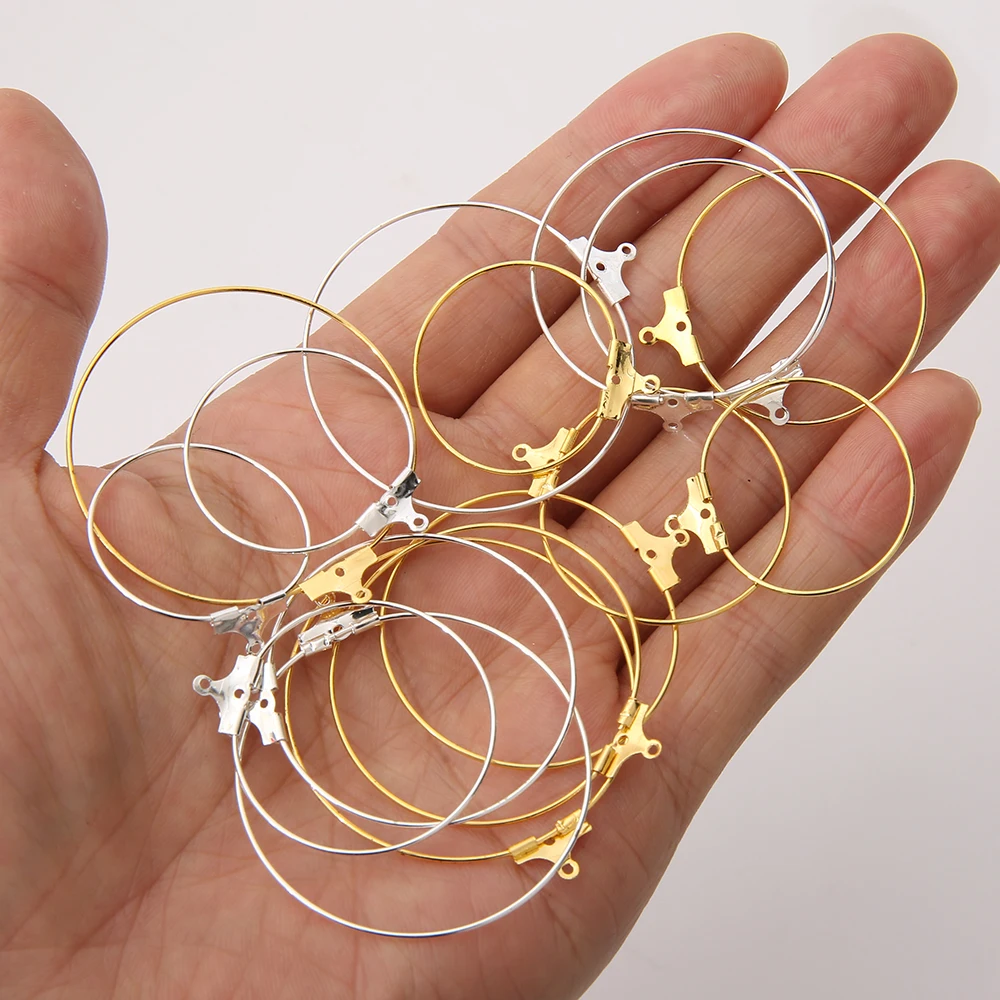 25mm 30mm 35mm 40mm Atainlesssteel Round Hanger Earring Tassel Material 9 Word Loop for Diy Earrings Accessories Batch Jewelry