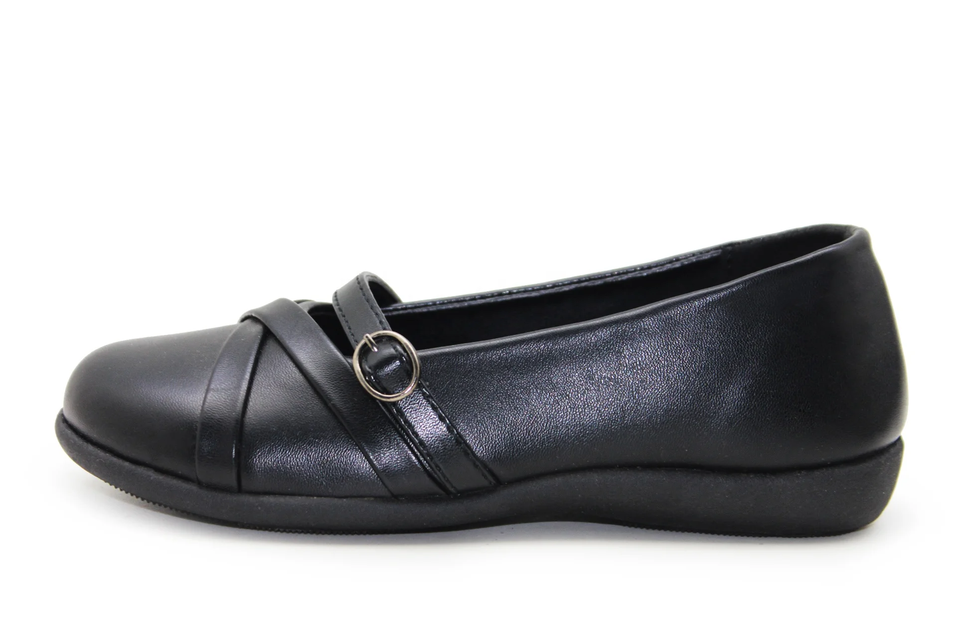 
OEM Wholesale Comfortable New Design Kids Leather Dress Formal Black Flat School Shoes for Girls 