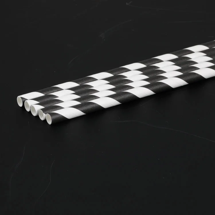 Eco Friendly Large Diameter Bamboo Fiber Paper Straw Style Wholesale Sales Degradable Paper Straw for Coffee Milk Tea Party