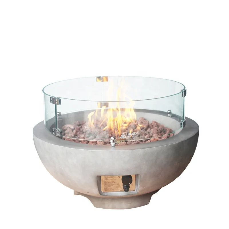 Patio Heater backyard propane fire table custom column shape GRC wood fire pit