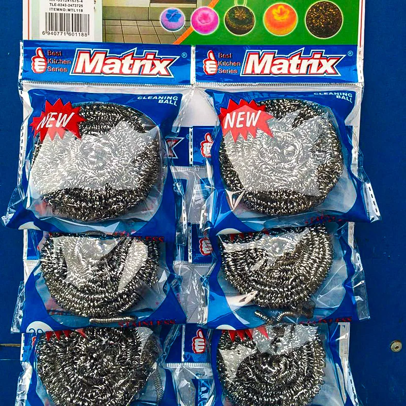 Custom 12 Pack Stainless Steel Scourer Steel Wool Scrubber Pad Kitchen Cleaning Metal Scrubber