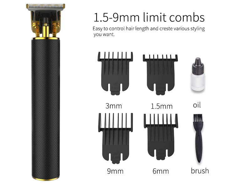 IClipper-I2 T Blade Beard Trimmer Clipper Cordless Hair Cut Trimmer Carving Machine