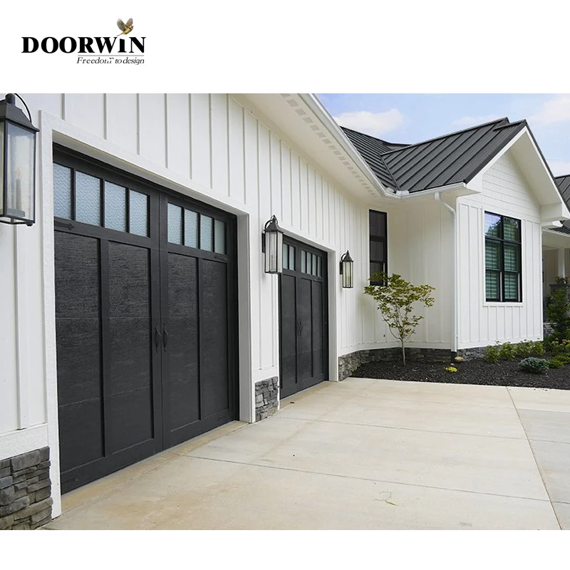 Doorwin Modern electric aluminum garage doors price full view automatic sectional clear glass garage door
