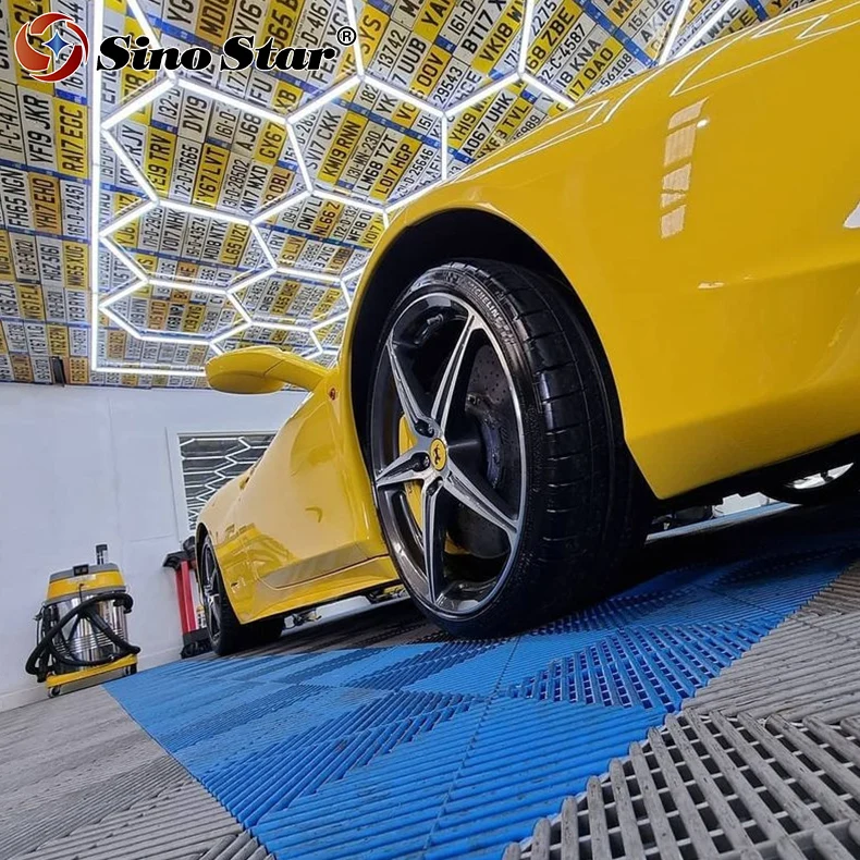 Hot Sale honeycomb car detailing ceiling light with 5 years warranty garage hexagon led light for auto detailing workshop