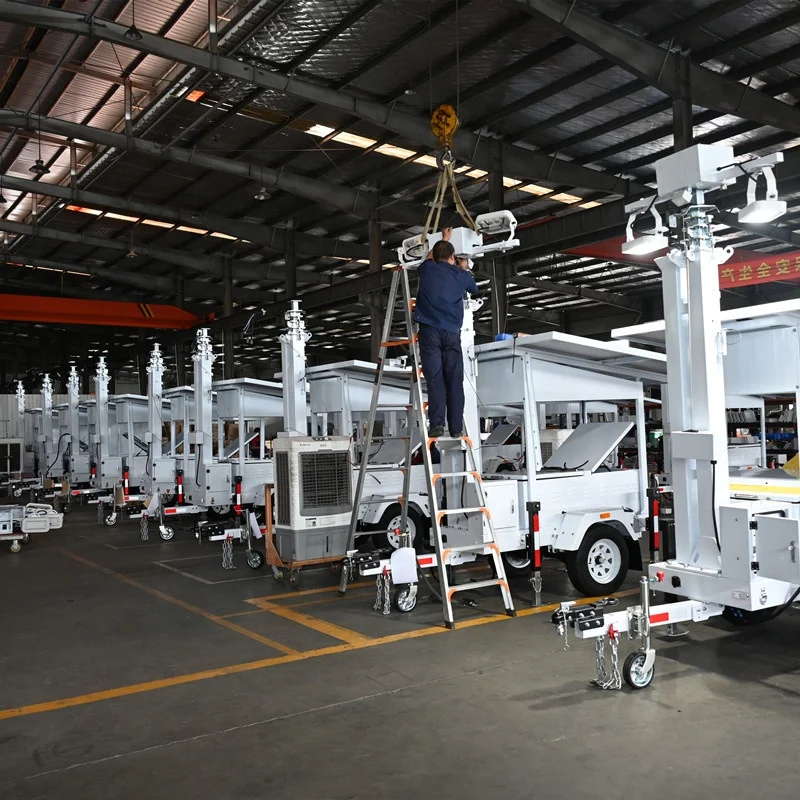 BIGLUX hot sale mobile cctv trailer with 2*435W solar panels