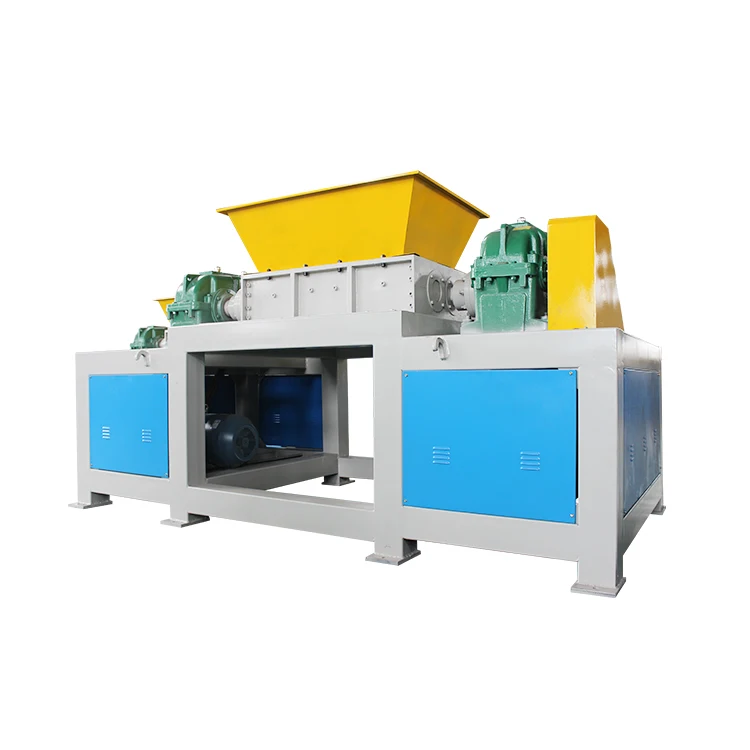 Double shaft rubber tire waste plastic PVC PET bottles metal scrap shredder machine recycling price