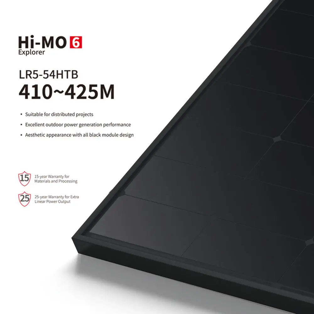 Солнечные панели longi solar full black Explorer Hi-MO 6 LR5-54HTB 410-425M все черные солнечные 410W 415W 420W