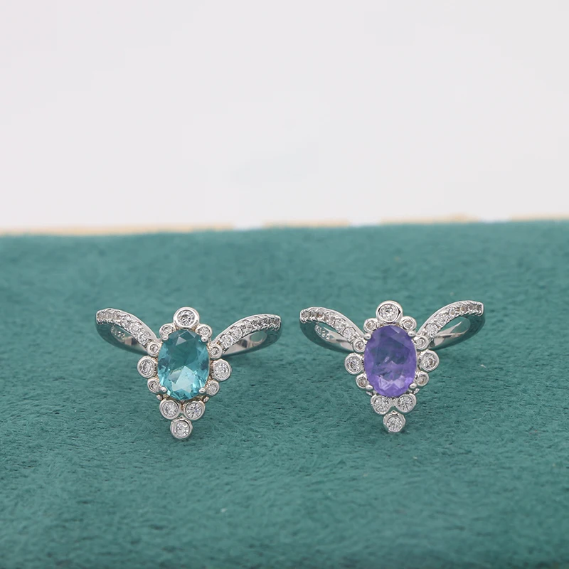 Wholesale 925 Sterling Silver Jewelry Luxury Women Ring Gemstone Crystal Stone Mixed Color Zircon Girls Ring Buy Rings In Bulk