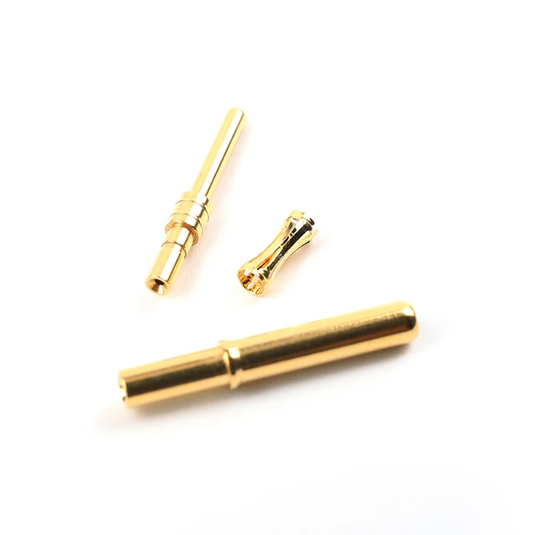 High Precision PCB Copper Brass Wiring Connector female terminal brass pins banana plug high current contact pin gold plated OEM