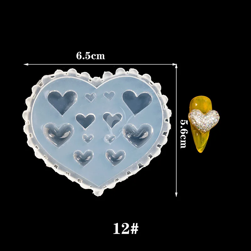 Новый декоративный дизайн ногтей резьба инструмент ассорти цветок 3D силиконовая форма для дизайна геля