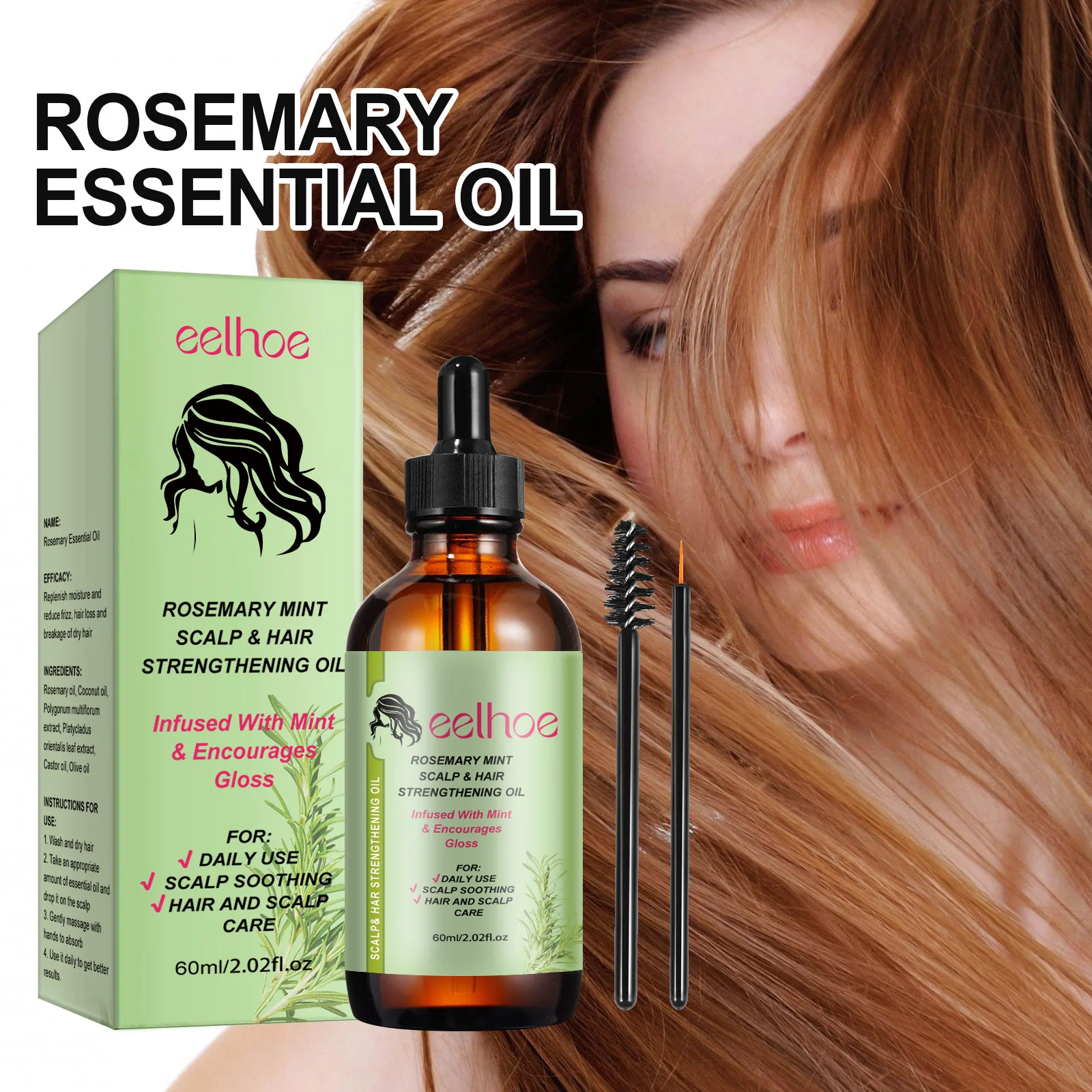 2024 Hot selling EELHOE Rosemary Hair Care Essential oil thick smooth care hair