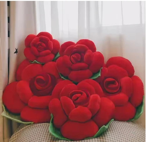 Custom Living Room Decorative Plush Cushion Pillow For Couch Multicolor Rose Flower 3D Rose Sofa Throw Pillows Cushions