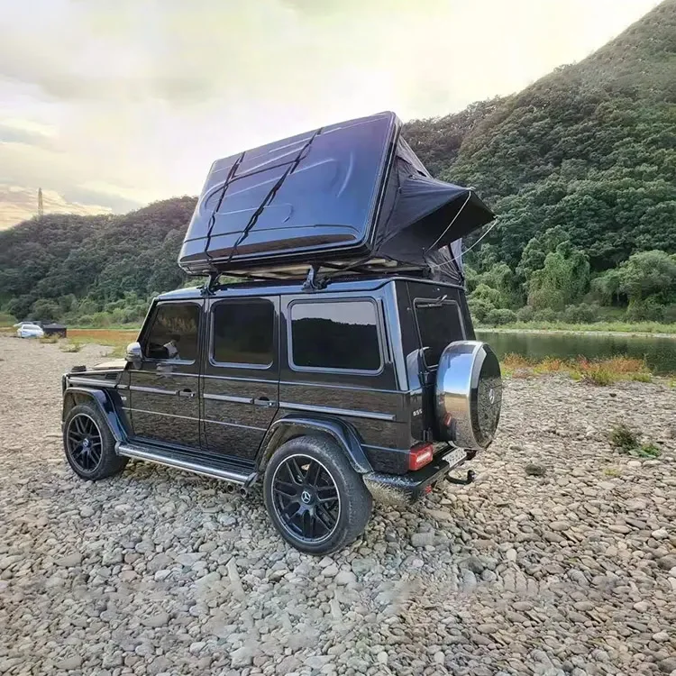 3-4 People Use Outdoor Large Car Rooftop Travel Tent Hot Sell ABS Hard Shell Vehicle Roof Rack Mounted SUV Tent