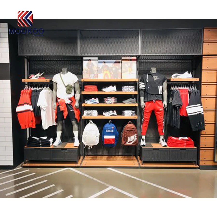 Luxury Sport Garment Store Display Furniture Cloth Display Stand Retail Store Design