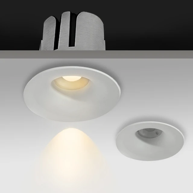 Gypsum Ceiling Recessed Trimless 12W Led Downlight Plaster Lamp Round Spotlight For Home