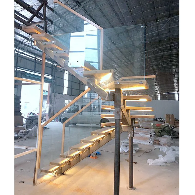  VIKO модный дизайн деревянная протекторная моно лестница со светодиодными лампами
