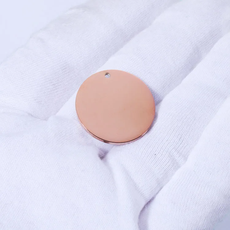 S119418K Gold Plated Stainless Steel Stamping Disc Circle Tags,Oval Round Blank Flat Engraving Tags,Disc Blanks