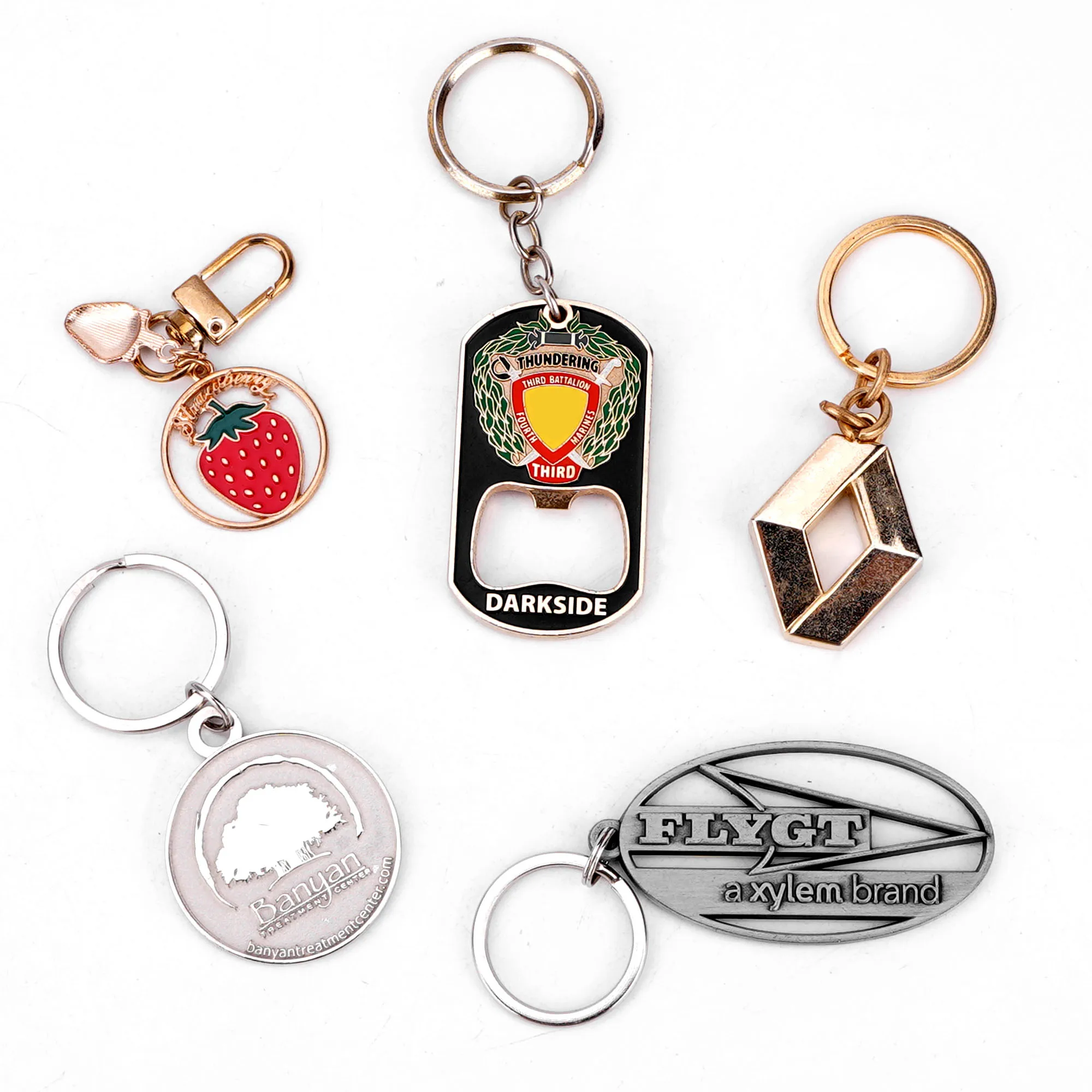 Manufacturer promotion zinc alloy metal keychain customized personalized soft and hard enamel logo keychain