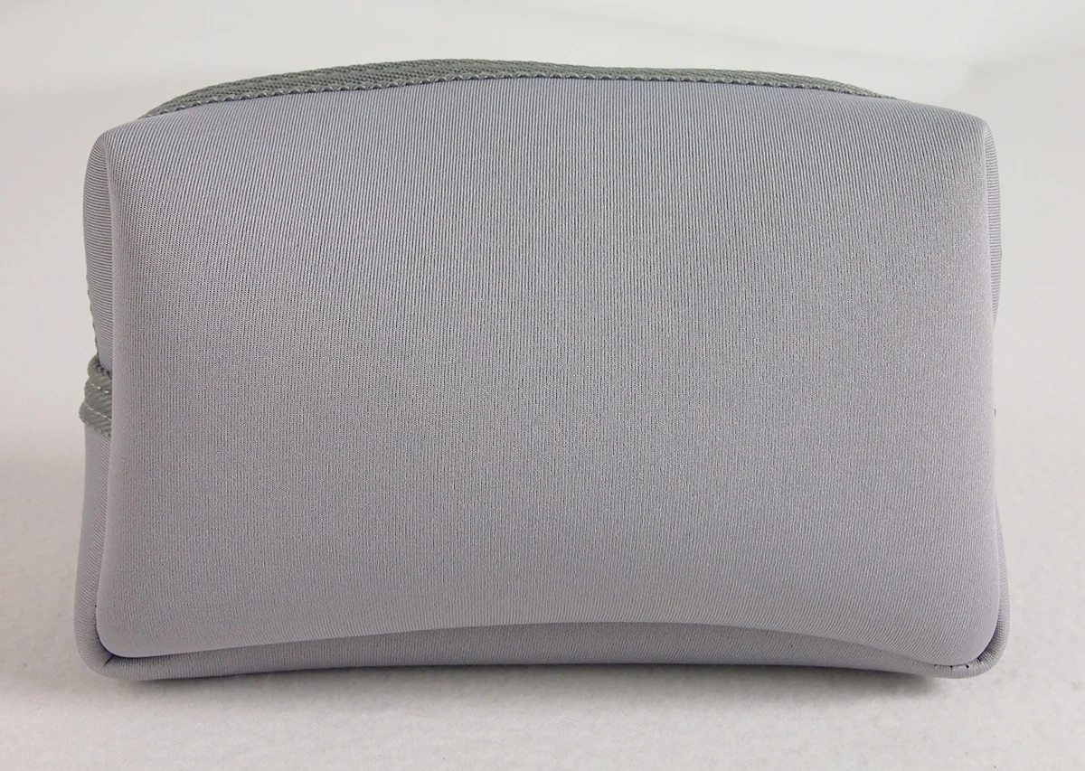 Any size Zipper High Quality Grey Customized Logo Neoprene Makeup bag Pouch travel toiletry Organizer Cosmetic Bag Low Moq