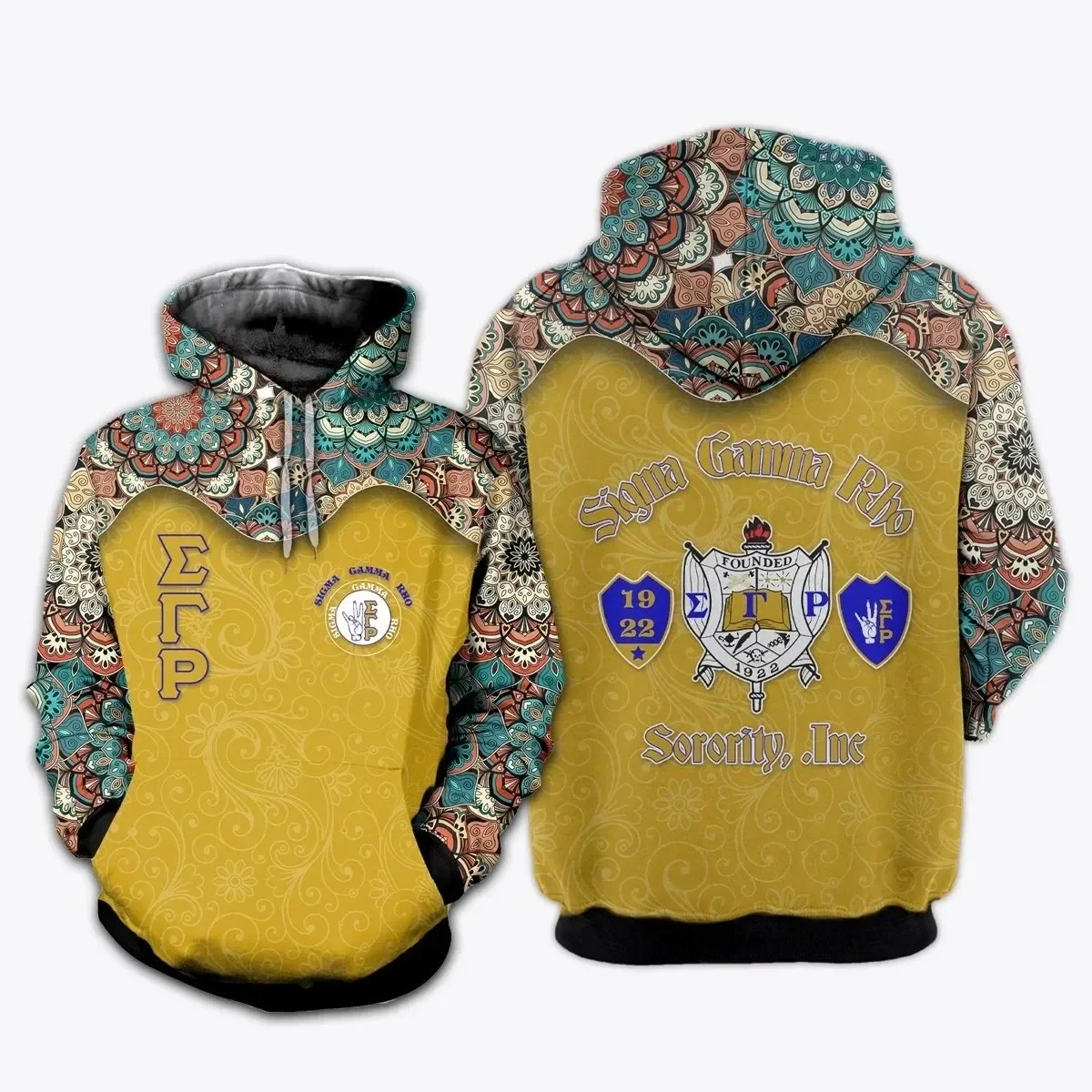 Floral Sigma Gamma Rho Hoodie Men Custom POD Autumn Long Sleeve Hoodies Pullover Sweatshirts Women Drop Shipping Sport Tops 2024