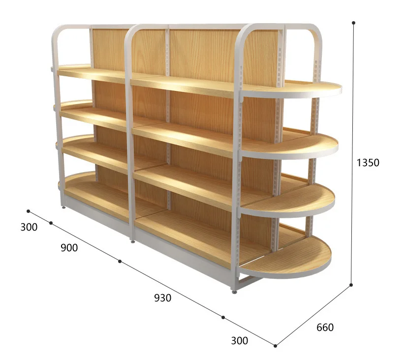 Miniso Wood Supermarket Shelves Display Retail Display Stand Hot Sale Dollar Stationary Convenience Store Shelving Wall Steel